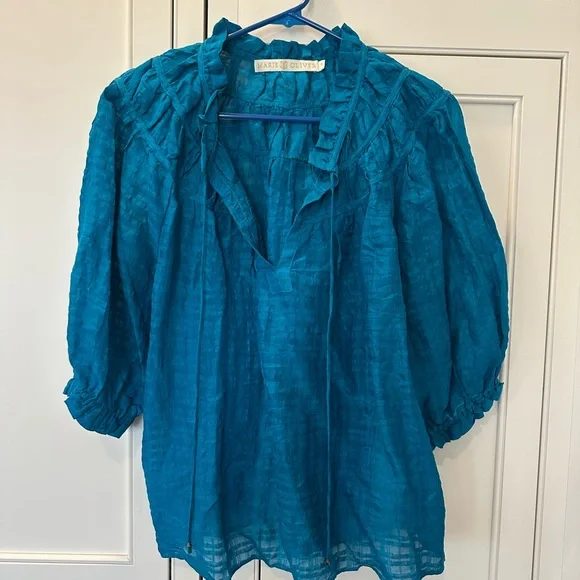 Marie Oliver NWT Teal Finley Top size medium dark Teal